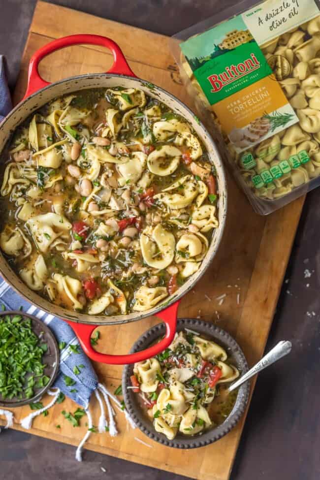 Pesto Chicken Tortellini Soup Recipe Video The Cookie Rookie