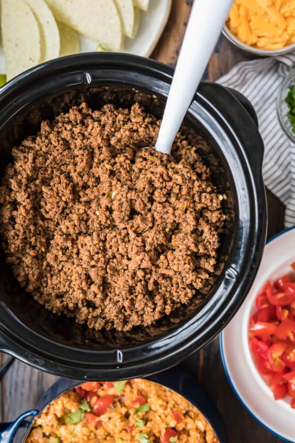 Slow Cooker Beef Tacos Crockpot Taco Meat Recipe The Cookie Rookie