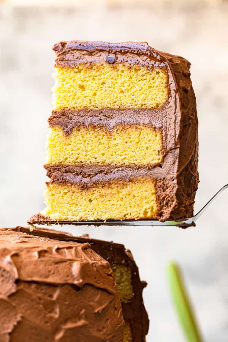 Yellow Cake With Milk Chocolate Buttercream Recipe The Cookie Rookie