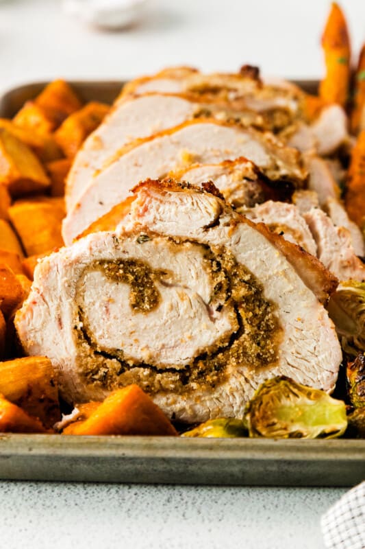 Sheet Pan Thanksgiving Dinner With Turkey Roulade The Cookie Rookie