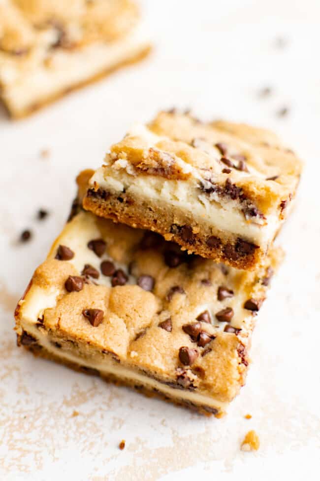 Chocolate Chip Cheesecake Bars Recipe The Cookie Rookie