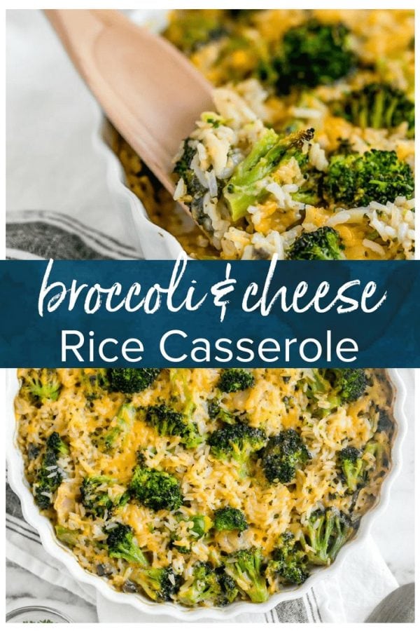 Broccoli Cheese Rice Casserole is a creamy, cheesy side dish perfect for any meal. This baked green rice casserole is a classic recipe for Thanksgiving, filled with broccoli, rice, cheese, cream of mushroom, & water chestnuts.