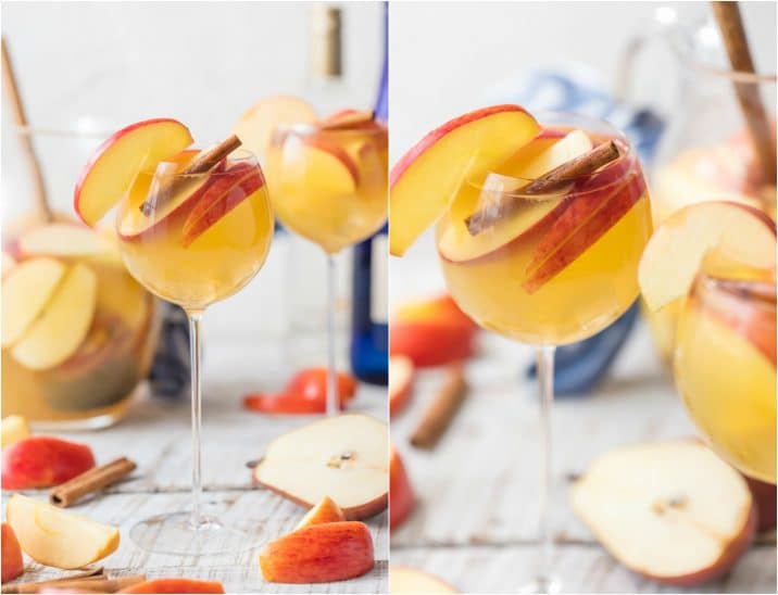 Apple Pie Sangria is light, refreshing, easy, and delicious! The hit of every party I take it to! Apple Cider, Caramel Vodka, White Wine, Ginger Ale, and more! The Cookie Rookie has Sangrias for every occasion!