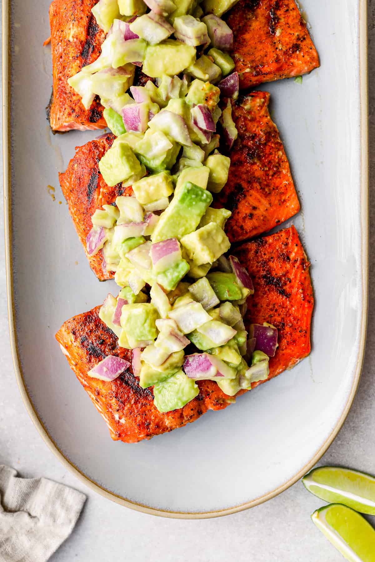 Grilled Salmon Recipe with Avocado Salsa