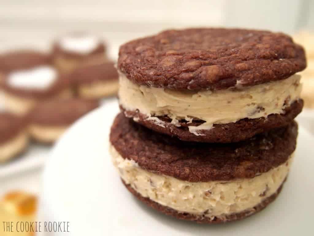 Peanut Butter Brownie Whoopie Pies - The Cookie Rookie