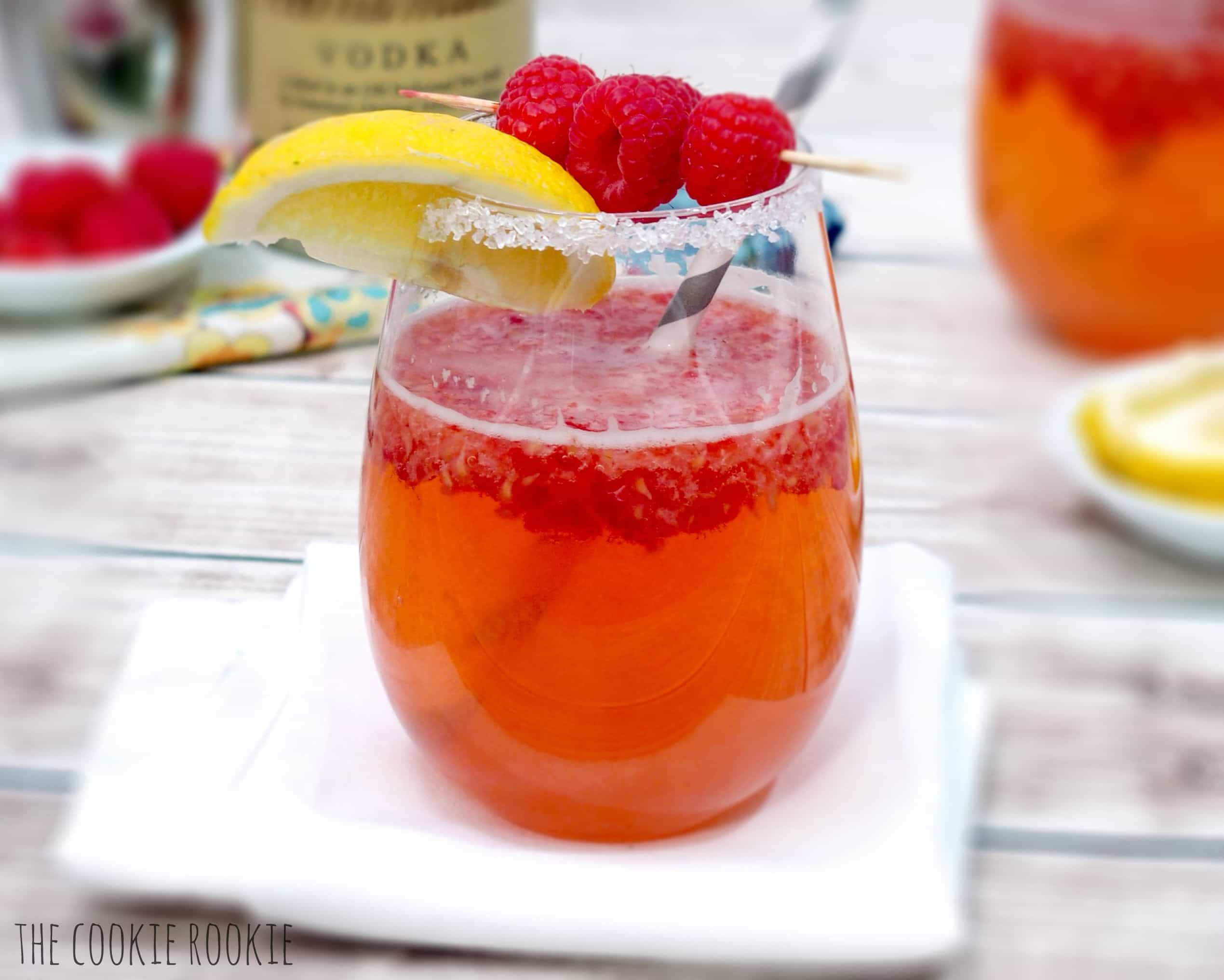 Ginger Raspberry Crush Cocktail - The Cookie Rookie®