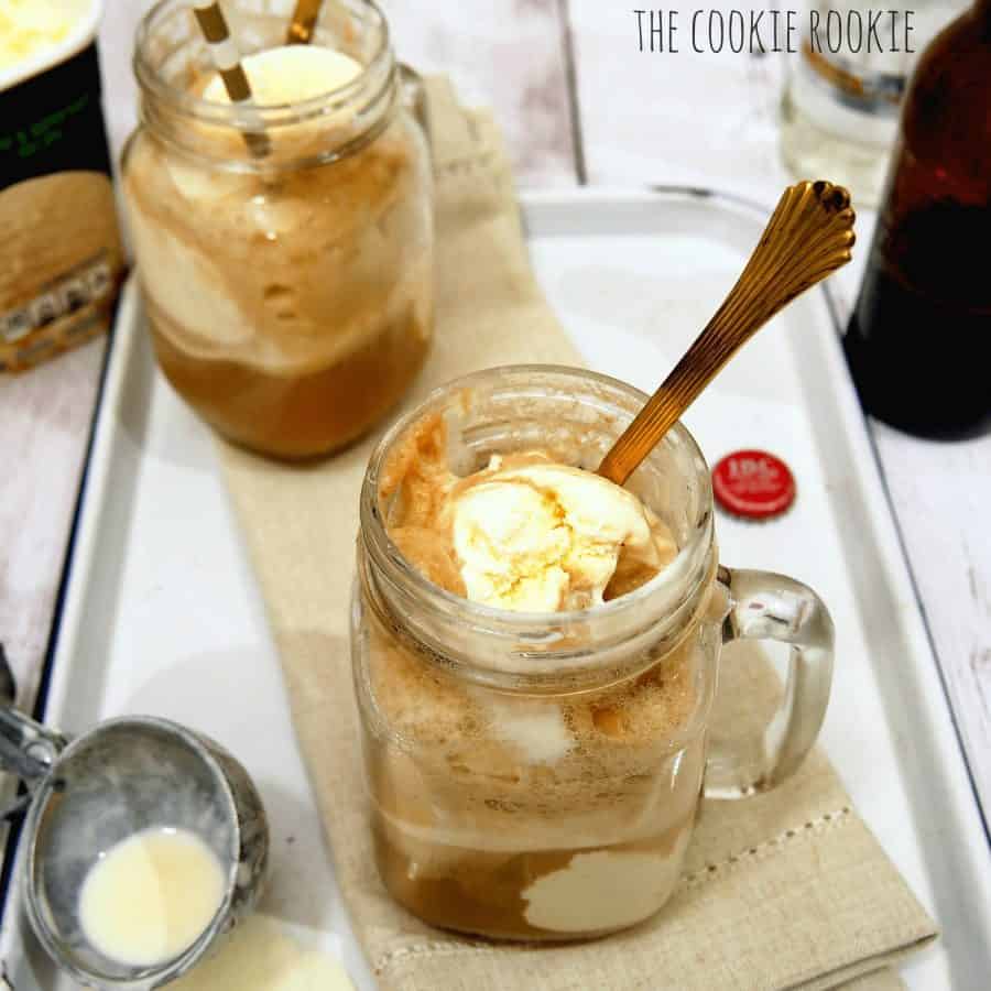 View of two Adult Root Beer Floats