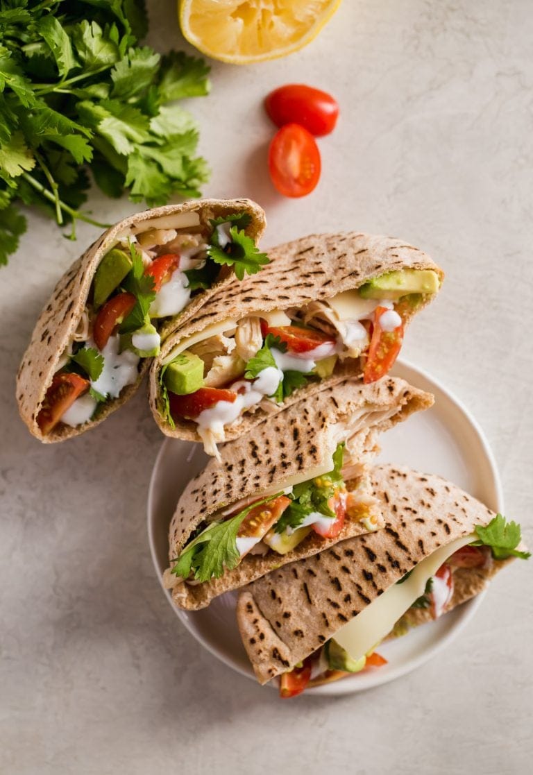 Healthy Chicken Avocado Pita Sandwich Recipe - The Cookie Rookie®