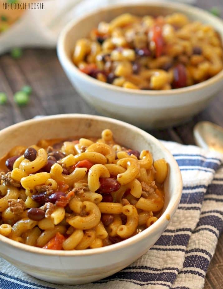 Loaded Chili Macaroni and Cheese | The Cookie Rookie