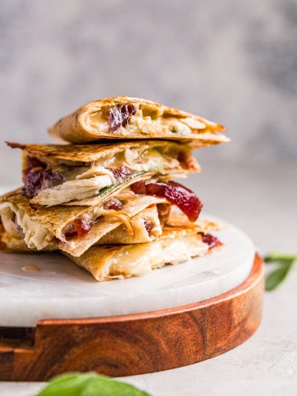 thanksgiving leftover quesadillas stacked