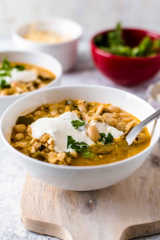 Spicy White Chicken Chili with Beans Recipe - The Cookie Rookie®
