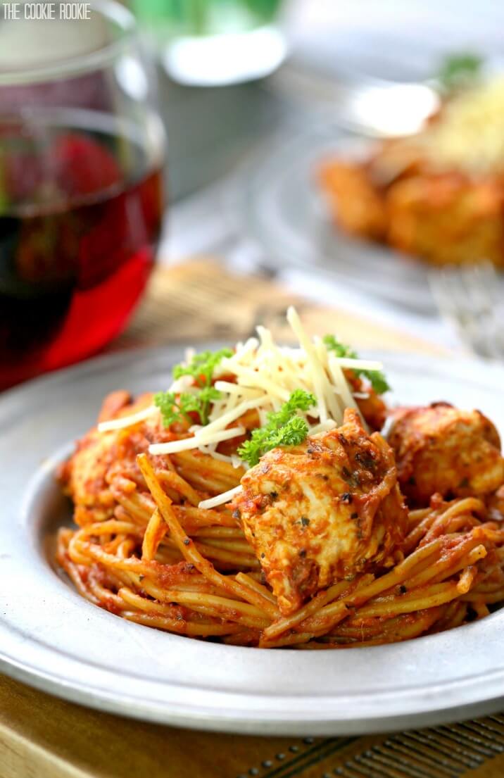 Easy One Pot Chicken Marinara Pasta  The Cookie Rookie®