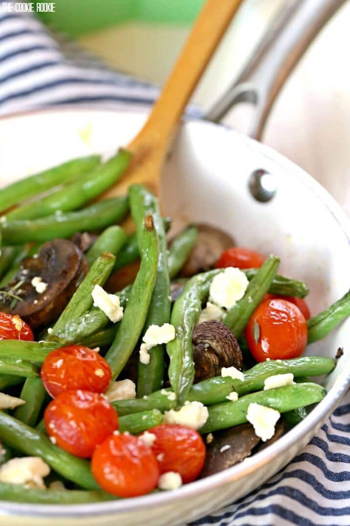 Roasted Green Beans with Feta and Tomatoes - The Cookie Rookie®