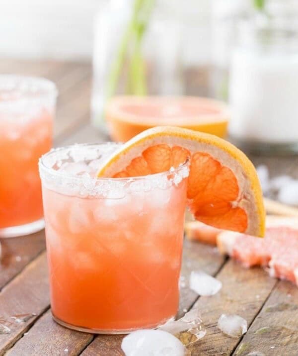 Grapefruit Salty Dog Cocktail on table