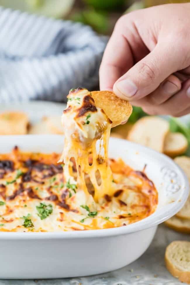 Queso Fundido with Chorizo (Crock Pot Queso) - The Cookie Rookie®