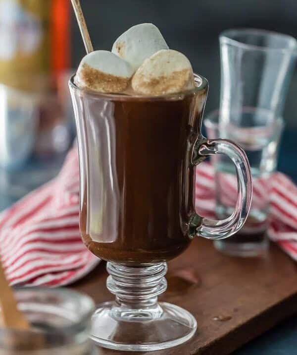 Chocolate Hot Buttered Rum is my absolute FAVORITE hot rum drink for the holidays (or all winter). This easy hot buttered rum recipe tastes like liquid brownie batter!