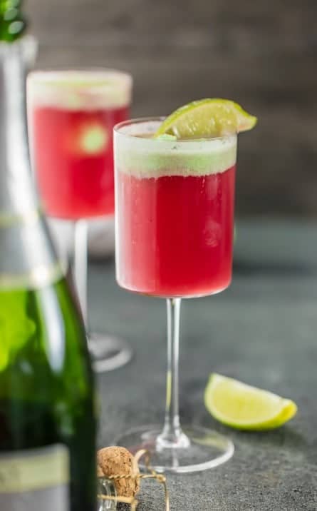 Cranberry Limeade Holiday Champagne Punch Recipe (VIDEO!)