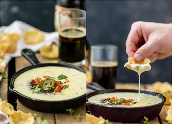 Easy Restaurant Style WHITE QUESO is our FAVORITE DIP RECIPE EVER. The EASY QUESO RECIPE tastes just like queso dip at Mexican restaurants! I have been waiting my entire life for this cheese dip recipe! 