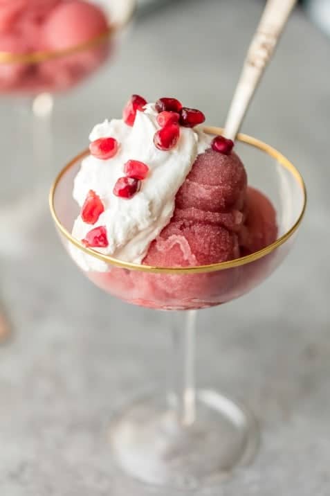 Pomegranate Champagne Sorbet Recipe - The Cookie Rookie®