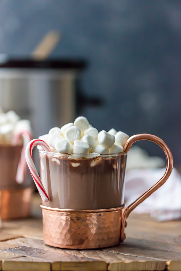 Slow Cooker Peppermint Hot Chocolate - The Cookie Rookie®