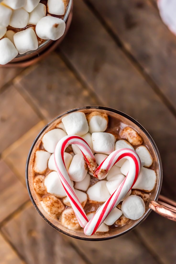 Slow Cooker Peppermint Hot Chocolate {VIDEO} - The Cookie Rookie