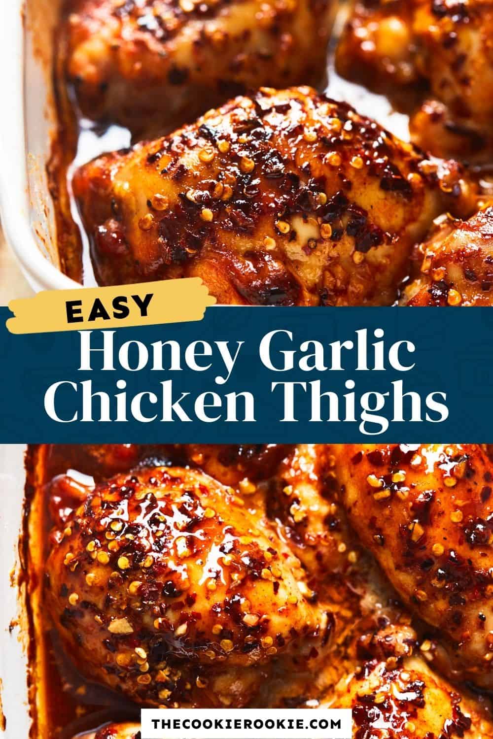 Honey Garlic Chicken Thighs Recipe - The Cookie Rookie®