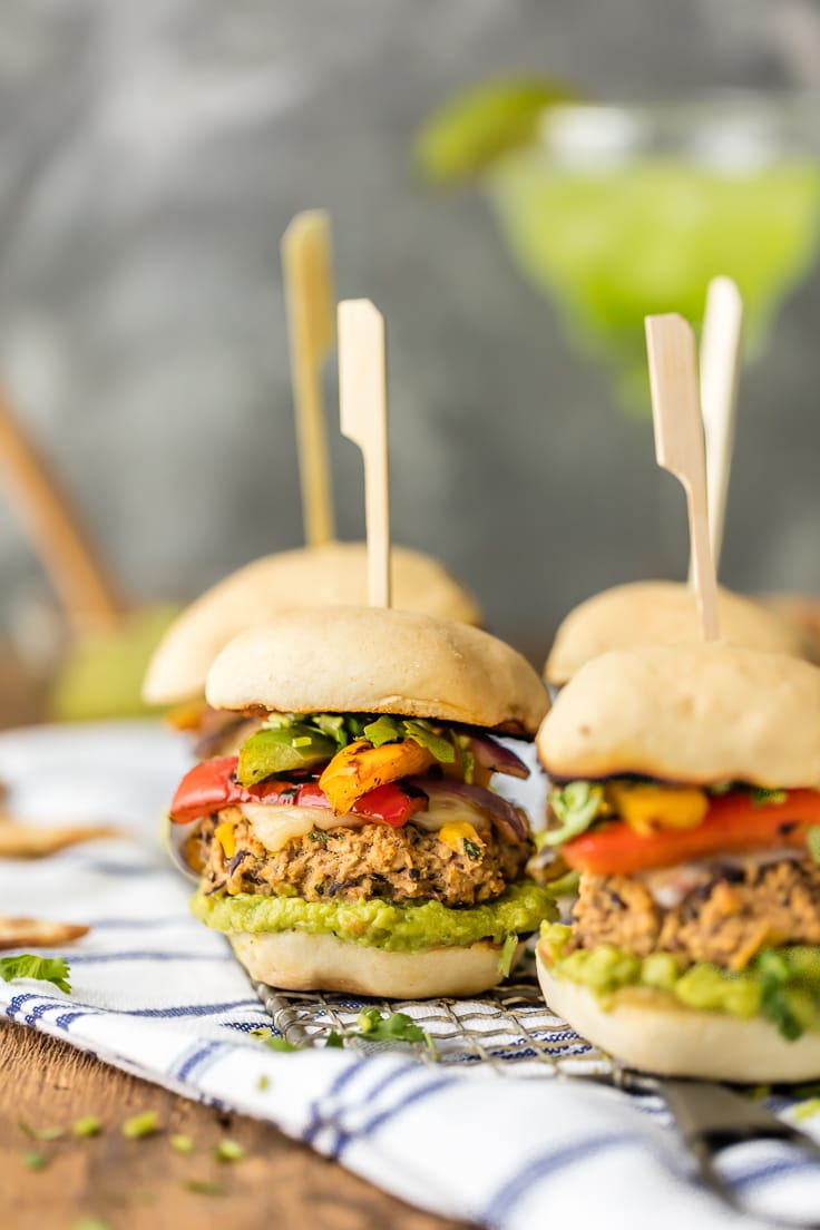 Hummus Fajita Black Bean Burger Sliders - The Cookie Rookie®