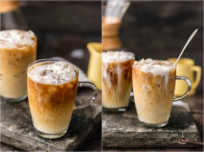 FAVORITE COFFEE RECIPE; Spiked Thai Iced Coffee! Such a refreshing, flavorful, and easy iced coffee recipe. A splash of Amaretto takes it over the top! Both cocktail and mocktail versions!