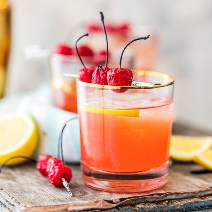 Black Cherry Whiskey Sour Cocktail