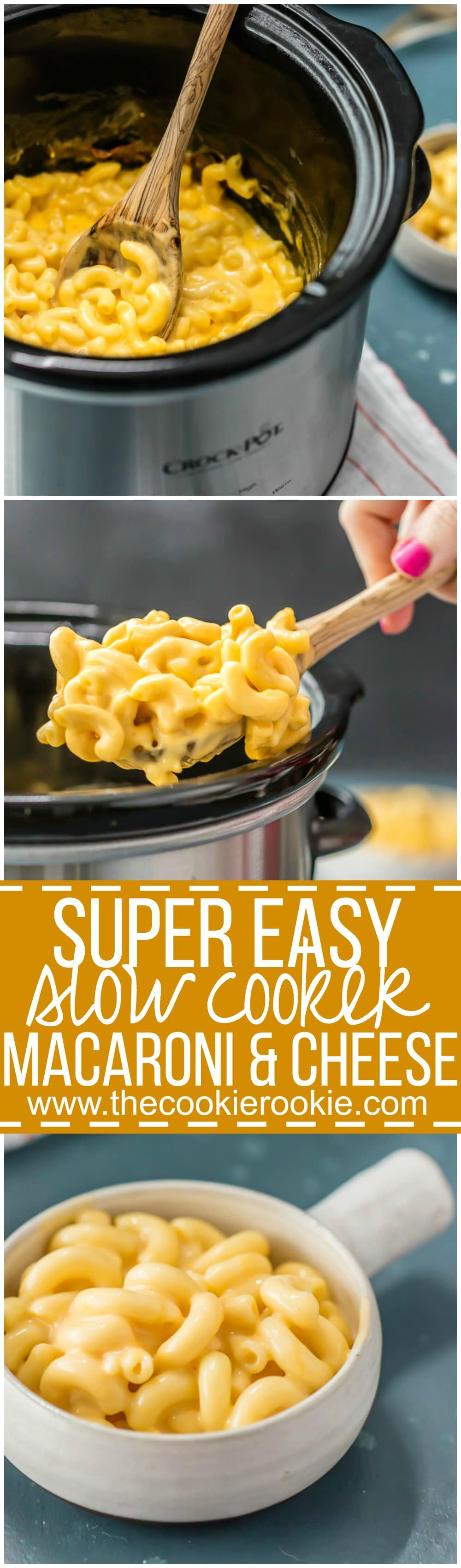 Super Easy Slow Cooker Macaroni and Cheese - The Cookie Rookie®