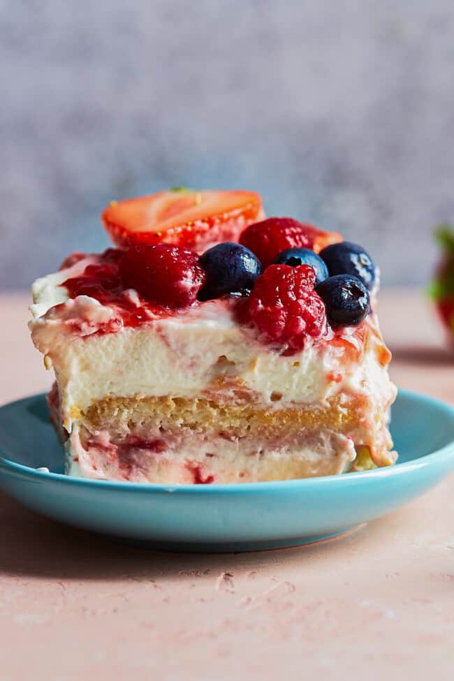 Blueberry, Raspberry, Strawberry Tiramisu (Triple Berry Dessert) Recipe ...