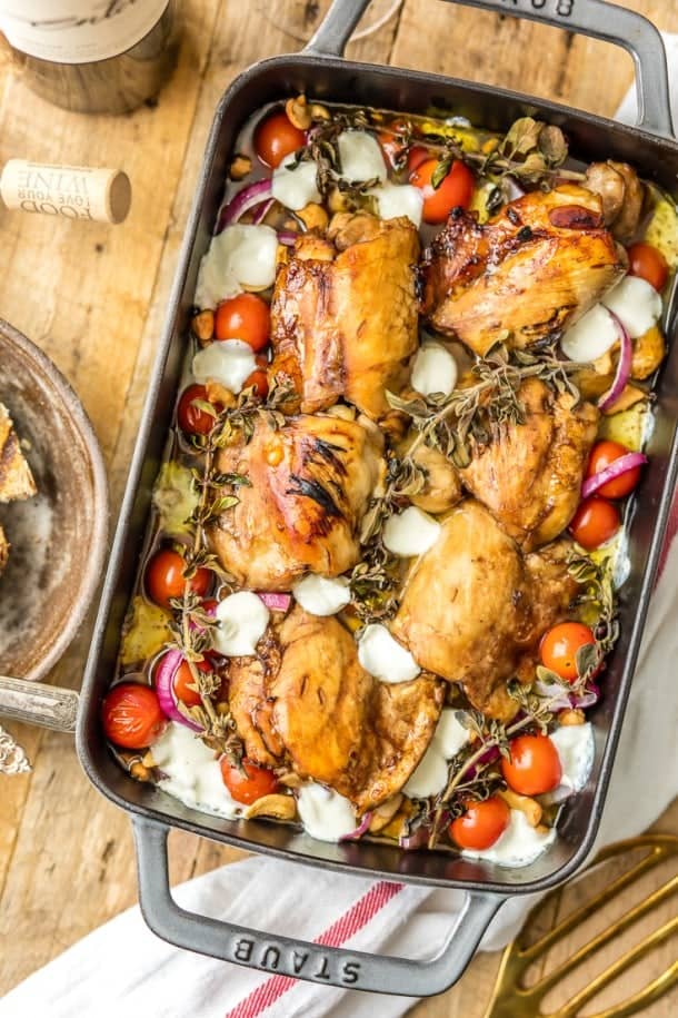 Mediterranean Chicken Bake Recipe (Balsamic Baked Chicken)