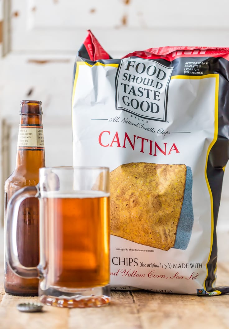 bag of chips next to a beer