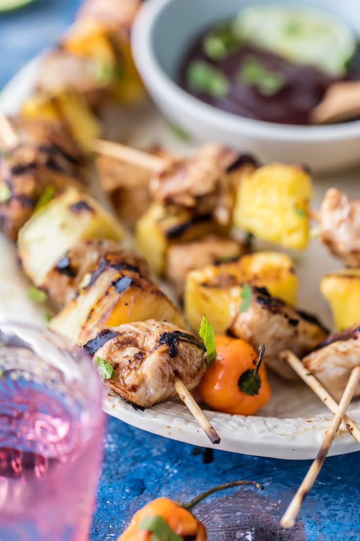 Pineapple Habanero BBQ Chicken Kebabs - The Cookie Rookie®