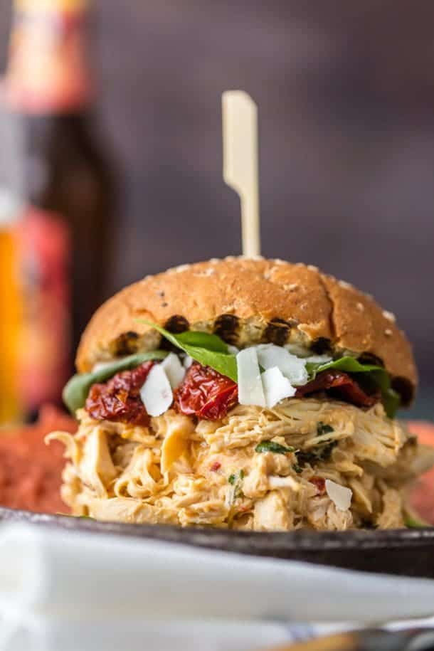 Crock Pot Chicken Alfredo Pulled Chicken Sandwich The Cookie Rookie®