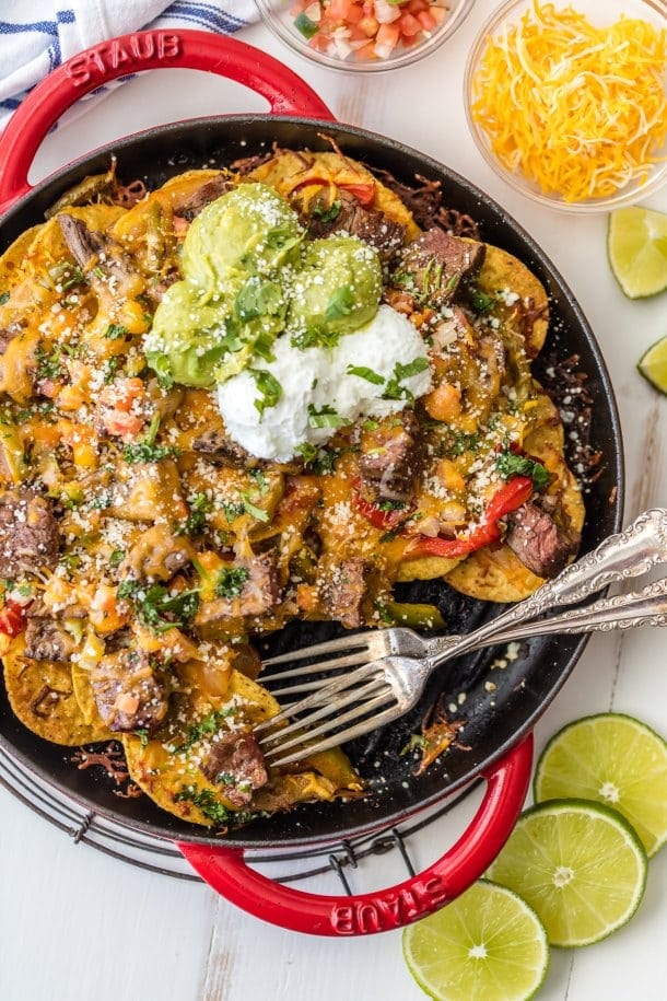 Skillet Steak Fajita Nachos Recipe - The Cookie Rookie®