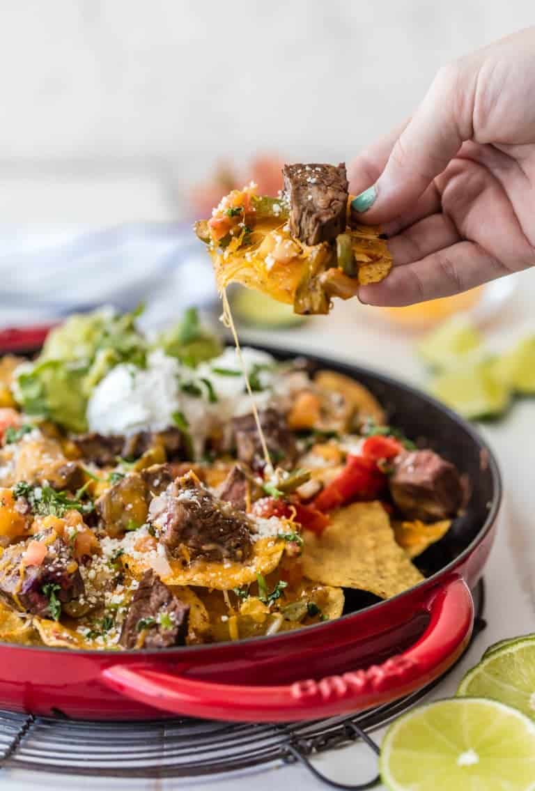 Skillet Steak Fajita Nachos Recipe - The Cookie Rookie®