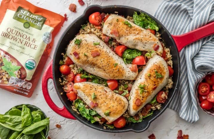 BLT Chicken and Rice Skillet Recipe - The Cookie Rookie®