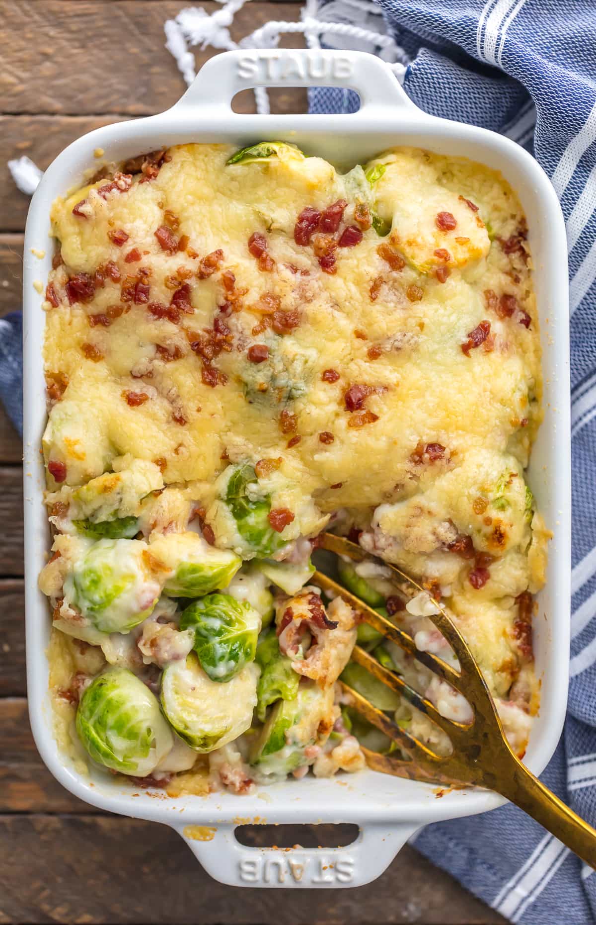 Brussels Sprouts Gratin with Bacon {Thanksgiving}