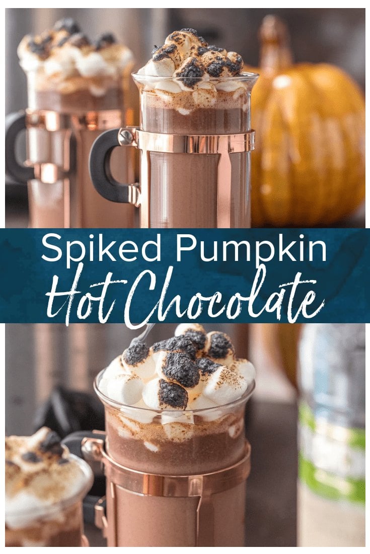 Pumpkin Spice Hot Chocolate - Slow Cooker Spiked Hot Chocolate