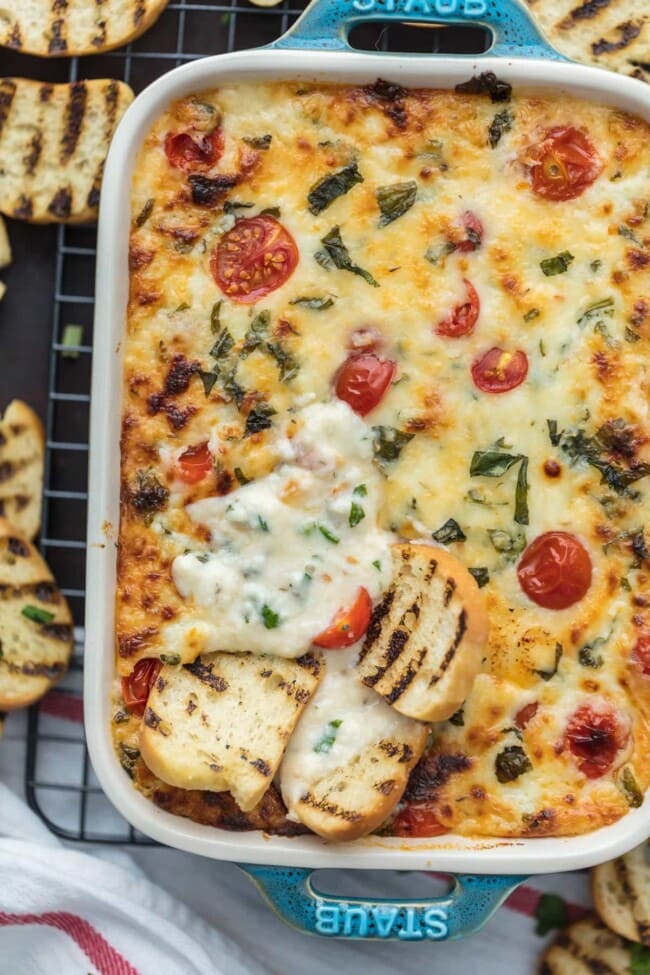 Cheesy Tomato Mozzarella Caprese Dip Recipe - The Cookie Rookie®