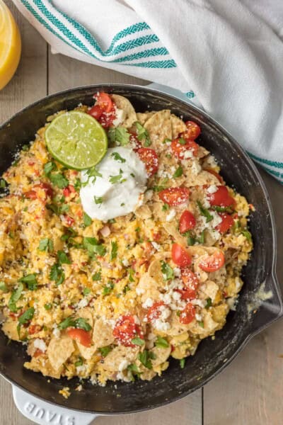 One Pan Cheesy Migas Recipe - The Cookie Rookie