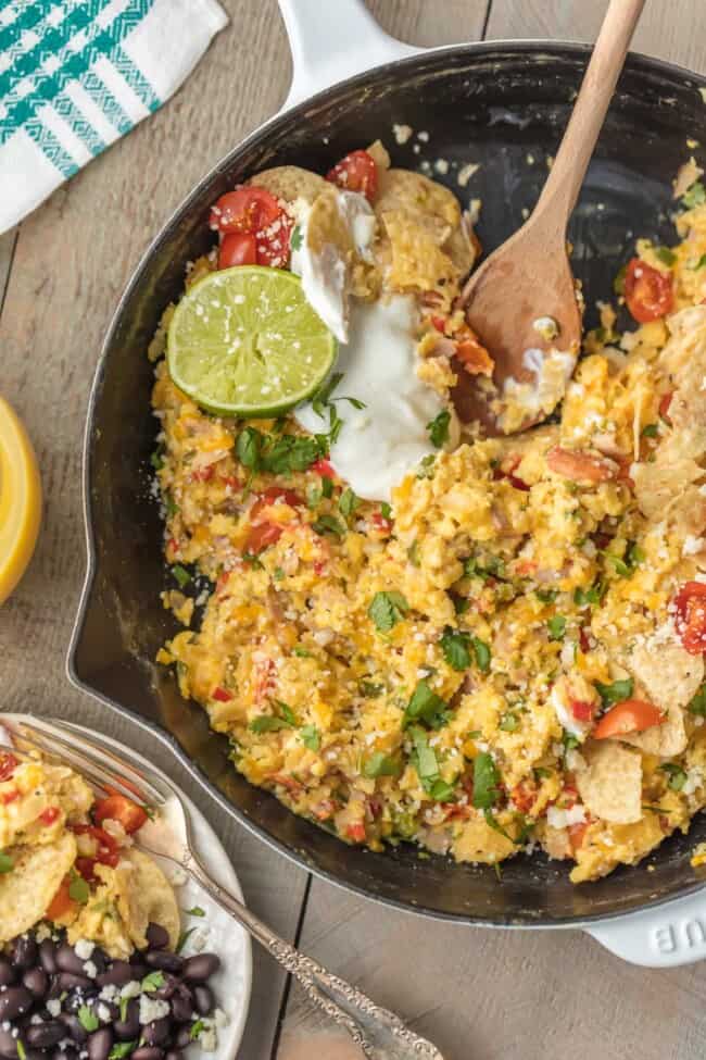 One Pan Cheesy Migas Recipe - The Cookie Rookie