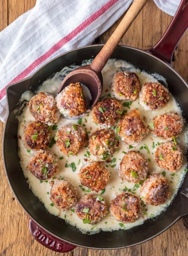 Chicken Cordon Bleu Meatballs (with Dijon Sauce) Recipe - The Cookie ...