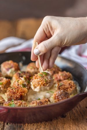 Chicken Cordon Bleu Meatballs (with Dijon Sauce) Recipe - The Cookie ...