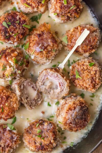 Chicken Cordon Bleu Meatballs (with Dijon Sauce) Recipe - The Cookie ...