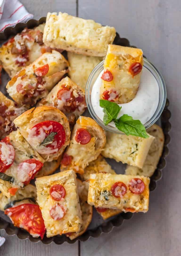 Garlic Butter French Bread Pizza Bites Recipe - The Cookie Rookie®