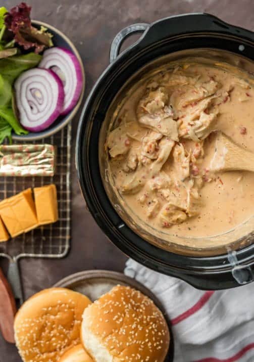 Slow Cooker Rotel Dip Chicken Sandwiches Recipe The Cookie Rookie®