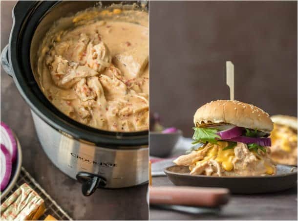 Slow Cooker Rotel Dip Chicken Sandwiches Recipe - The Cookie Rookie®