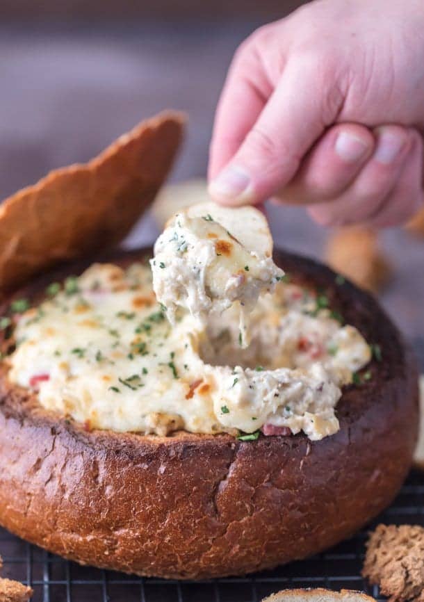 Crab Artichoke Dip Recipe in a Bread Bowl - The Cookie Rookie®